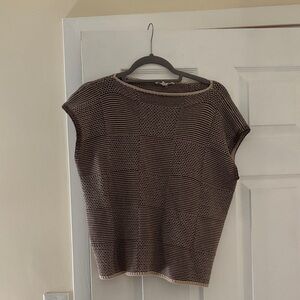 Striped Brown Knit Top